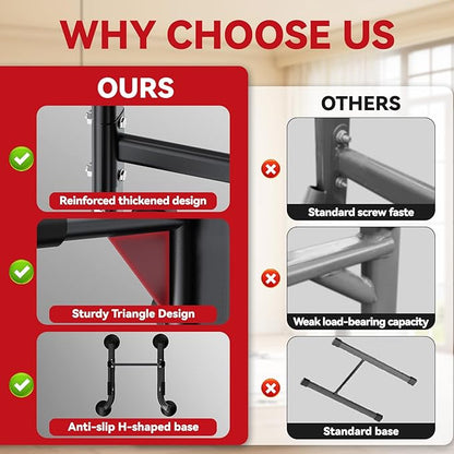 Power Tower Pull Up Dip Station Foldable, Pull Up Bar Station Adjustable, Multi-Function Home Gym, Strength Training Fitness Equipment, Triangular Design, for Home Outdoor
