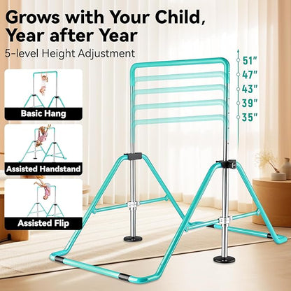 Kids Gymnastics Bar Gymnastic Equipment for Home Adjustable Height Gymnastic Training Bar Gymnastic Stuff for 3-7 Years Old Girls