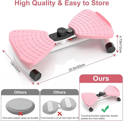 Waist Twister Machine Exercise, Ab Machine Adjustable Waist Twisting Fitness Tool，Noiseless Ab Twister Board for Women Men，Anti-Slip Home Gym Workout Equipment 300 lbs Weight Capacity