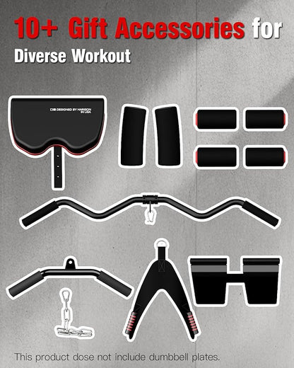 HARISON Home Gym - Full Body Workout Equipment, Exercise Equipment, Fitness Equipment, Multifunctional Home Gym Equipment for Home with Pulley System, Weight Bench, Leg Extension, Rowing Machine