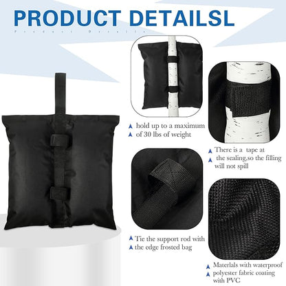 Sratte 12 Sand Bags for Weight Tent Weight Bags Canopy Weights Sand Bags Waterproof Canopy Tent Sandbags for Pop up Canopy Tent Legs Patio Gazebo Umbrella Base Pool Ladder Outdoor