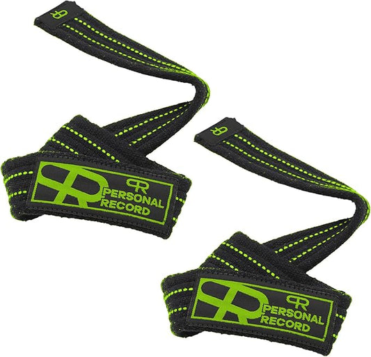 PR Lifting Straps for Weightlifting – Heavy Duty Deadlift Straps with Extra Thick Material for Grip & Wrist Support – Gym Wrist Straps for Powerlifting, Bodybuilding, Strength Training Personal Record
