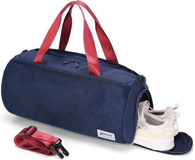 BE SMART Waterproof Mens Gym Bag with Shoe Compartment, Duffle Bag with Wet Pocket for Men, Lightweight Large Sport Carry On Duffel Bag With Tpu Pocket for Travel, Sports, Fitness & Workout(Navyblue)
