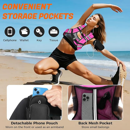 Weighted Vest for Woman Man 5lb/6lb/8lb/12lb/15lb/20lb/25lb/30lb Weighted Vest for Walking, Strength Training Weight Vest with Adjustable Buckle Detachable Phone Pouch for Running Workout