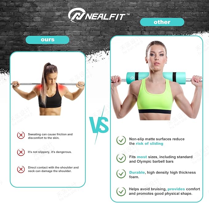 Barbell Pad Squat Pad for Squats—Squat Bar Pad—Great for Weightlifting,Lunges and Hip Thrusts—Foam Sponge Pad—Fit Standard and Olympic Bars Perfectly