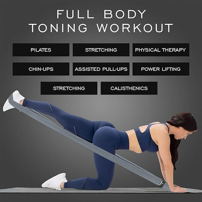Performance Premium 76 inch Extended-Length Resistance Bands for Working Out | 3" Wide Non-Slip Extra Long Tall Thick Cloth Band, No Pinching & Snapping, Exercise Workout Fitness Stretch Band