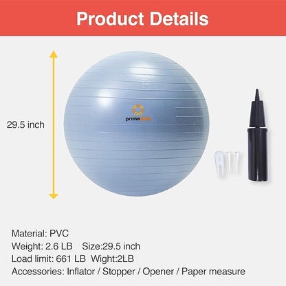 Primasole Exercise Ball-Yoga Ball for alance Stability Fitness Workout Yoga Pilates