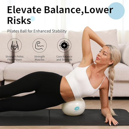 Pilates Ball 10-inch Core, Anti-Explosion and Anti-Slip Mini Yoga Balls, Suitable for Pilates, Yoga, Core Training, Physical Therapy, Balance, Stability, Stretching Exercises