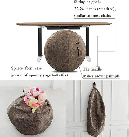 Yoga Ball Chair Cover - Pregnancy Birthing Ball Cover 55/65/75cm Stability Ball Chair for Ergonomic Seating Home, Office, Pilates, Yoga, Fitness