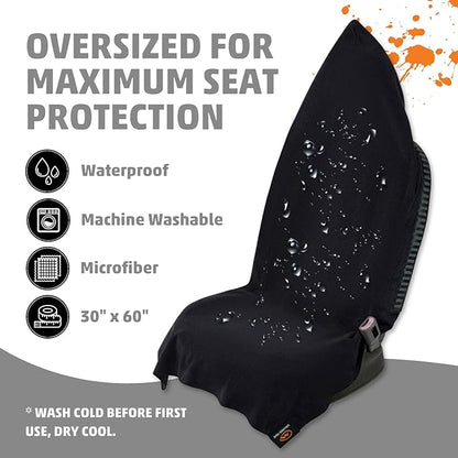Orange Mud Transition Wrap Extreme – Waterproof Car Seat Cover & Changing Towel – Sweat-Proof, Secure Wrap for Athletes, Runners, Cyclists, Triathletes – Black