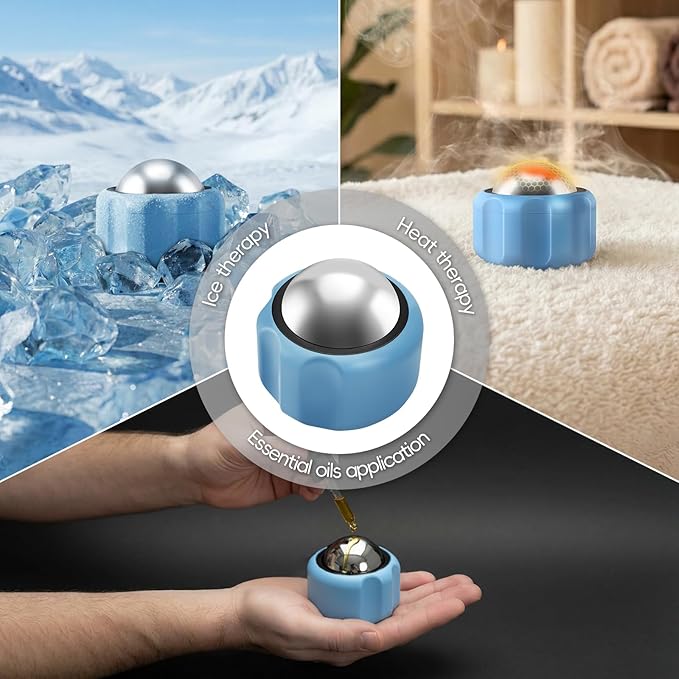 Ice Massage Roller Ball for Pain Relief & Muscle Recovery – Cooling Cold Therapy Roller for Plantar Fasciitis, Deep Tissue, and Sore Muscles