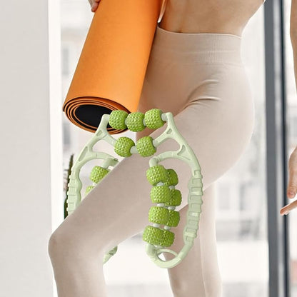 Massage Roller 21 Wheels Portable Workout Leg Massage Tool for Sports, Green