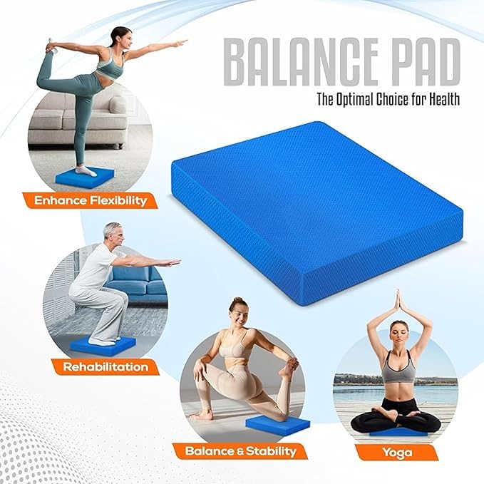 Exercise Balance Pad – Non-slip Cushioned Foam Mat & Knee Pad for Fitness and Stability Training,yoga,physical Therapy (xl:19.68"x15.75"x2.36" & L:15.75"x12.99"x1.96")