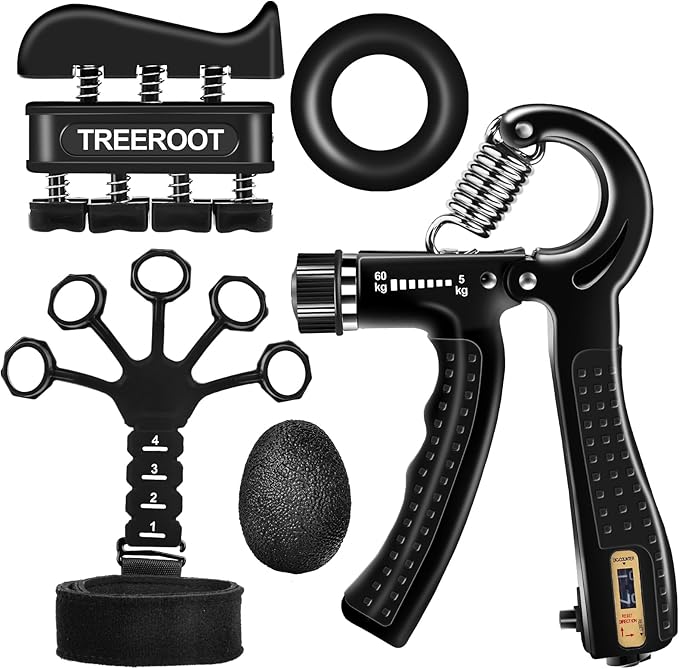 10PCS Grip Strength Trainer Kits, Hand Gripper Strengthener, Forearm Strengthener, Forearm Exerciser, Finger Grip Strengthener, Wrist Strengthener, Stress Relief Ball, Grip Ring, for Muscle Building, Hand Exercisers for Therapy