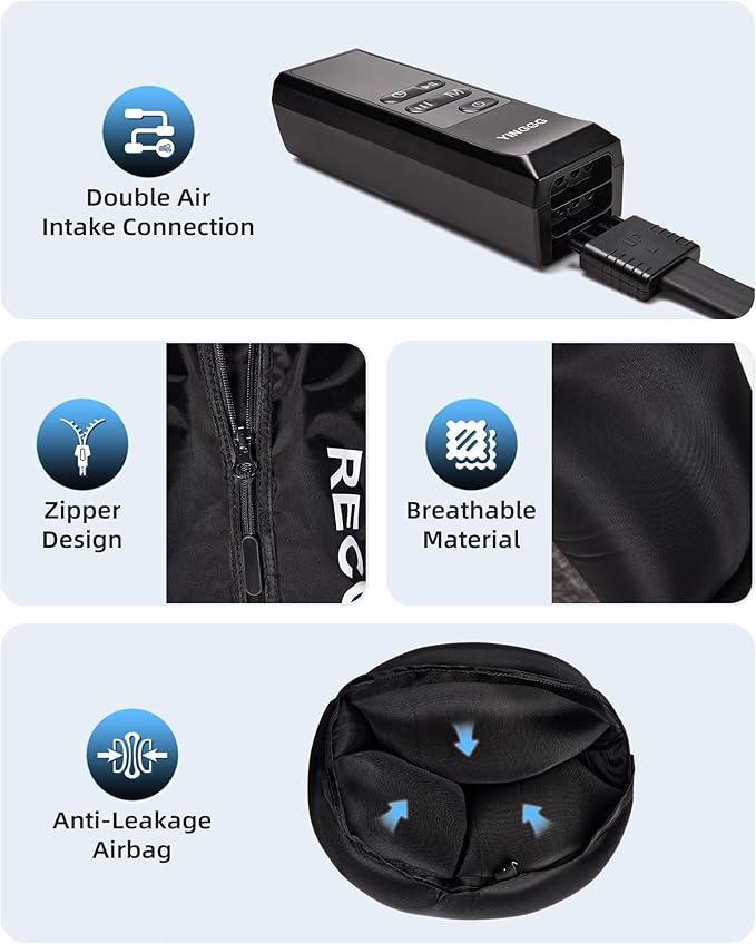 YINGGG Air Leg Massager with Compression: Professional Full Compression Boots with Adjustable 9 Intensities, Leg Massager for Circulation and Fatigue Relief for Post-Workout(Medium)
