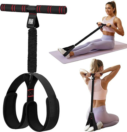 Pedal Resistance Band with Handle | Upgraded 55LBS Exercise Resistance Bands for Core, Abs, Legs, Glutes, Arms, Strength, Physical Therapy, Pilates, Sit Up Workout Equipment for Women Home Gym