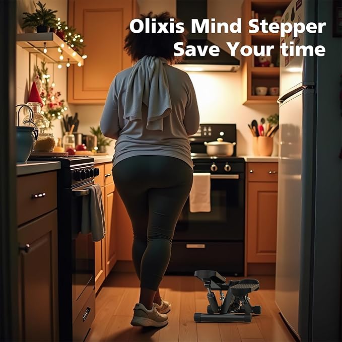 OLIXIS Steppers for Exercise at Home Workout Equipment, Mini Stepper Exercise Machine for Senior Citizens, Twist Stepper with Resistance Bands, Cardio Weight Loss Equipment Home Fitness