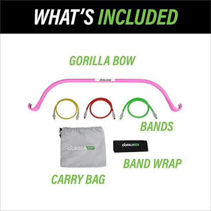 Gorilla Bow Lite Resistance Band Bar System, All-in-One Home Gym Equipment for Full Body Workout, Portable Fitness Bow with Bands for Strength Training