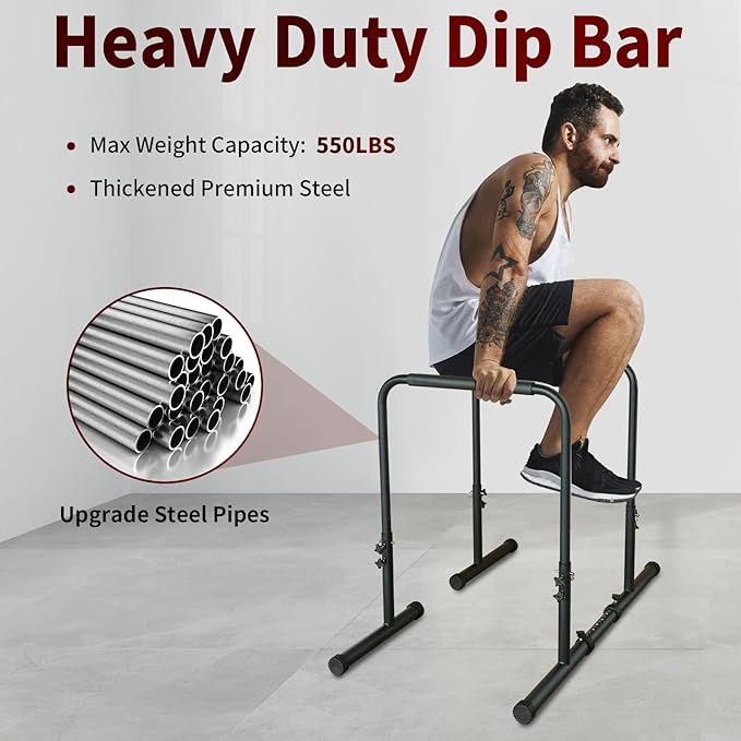Adjustable Power Tower Dip Station Pull Up Bar Stand – Heavy Duty Multi-Function Home Gym Equipment for Pull-Ups, Dips, Push-Ups & Leg Raises