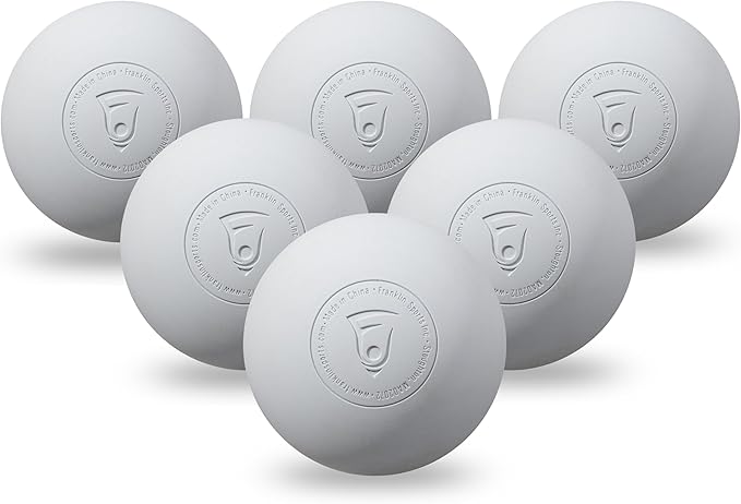 Franklin Sports Lacrosse Balls - Official Size Lax Balls for Practice - Rubber 63mm Outdoor Lacrosse Balls - Great for Muscle Massage Therapy + Yoga - White + Yellow