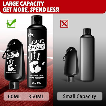 Pro Grade Liquid Chalk Mess-Free Gym Chalk for Weightlifting, Gymnastics, Rock Climbing, Dancing, Dries in Seconds| 12 oz, 12 oz + 2 oz