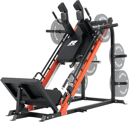 RitFit 3-in-1 Leg Press Hack Squat Machine for Home Gym, 1500LB Capacity, Compact Space-Saving Design with Multiple Hack Squat & Leg Press Angles