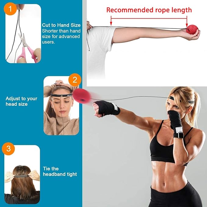 TOCO FREIDO Double End Punching Ball, Speed Bag with Difficulty Levels Boxing Reflex Ball with Headband, Perfect for Reaction, Agility, and Hand Eye Coordination Training