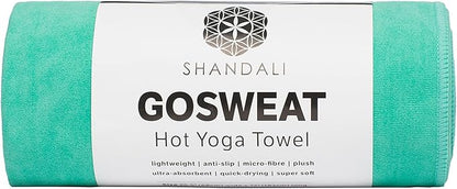 Shandali GoSweat Non-Slip Hot Yoga Towel with Super-Absorbent Soft Suede Microfiber in Many Colors, for Bikram Pilates and Yoga Mats.