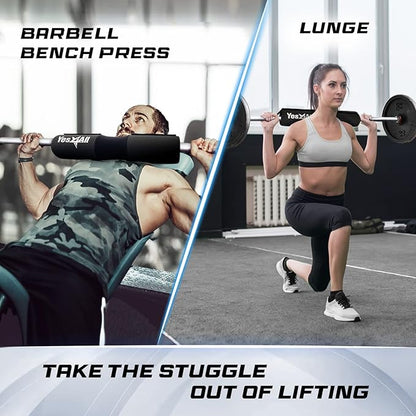 Yes4All Ergonomic Foam Bar Pad, Olympic Barbell Squat & Neck Pad for Squats, Hip Thrusts & Weight Lifting Bar