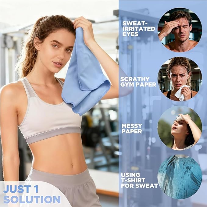 Microfiber Gym Towels - Quick Dry, Highly Absorbing, Odor-Free, for Women & Men - Gym Towel for Hot Yoga, Tennis, Working Out, Camping, Set of 5 Pastel (Pastel Colors, 5Pack - 16 * 27Inch)