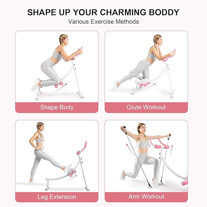 Home Gym Systems Ab Machine, Ab Workout Equipment, Adjustable Ab Trainer Machine for Abs Workout at Home Gym, Foldable, Knee Protection, Abdominal Trainer for Stomach