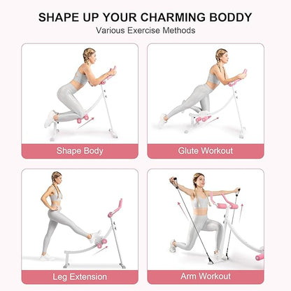 Home Gym Systems Ab Machine, Ab Workout Equipment, Adjustable Ab Trainer Machine for Abs Workout at Home Gym, Foldable, Knee Protection, Abdominal Trainer for Stomach