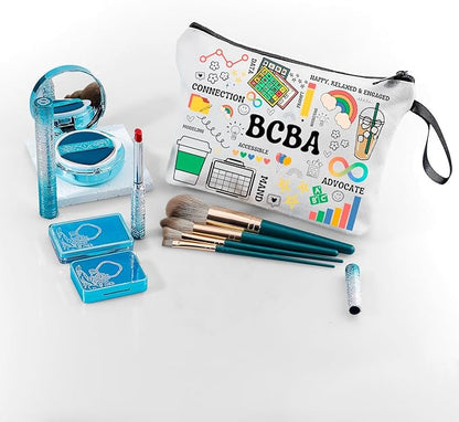 Bcba Rbt Graduation Gifts Behavior Analyst Therapist Special Education Teacher Appreciation Thank You Small Makeup Cosmetic Bag for Women Female Coworker Friend