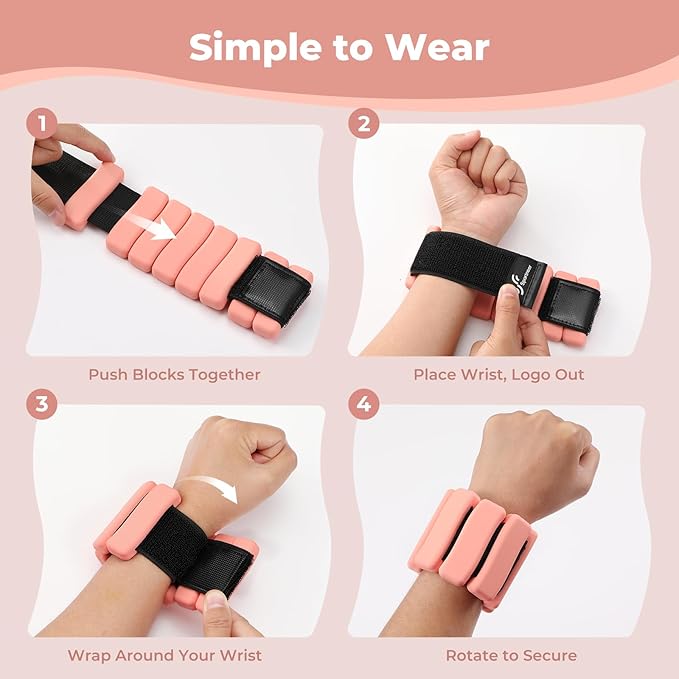 Sportneer Ankle & Wrist Weights Set of 2 (1LB/2LB Each) for Women Men Comfortable Arm Leg Weight for Pilates, Running, Walking, Workout, Yoga, Water Aerobics, Pool Exercises