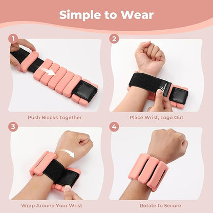 Sportneer Ankle & Wrist Weights Set of 2 (1LB/2LB Each) for Women Men Comfortable Arm Leg Weight for Pilates, Running, Walking, Workout, Yoga, Water Aerobics, Pool Exercises