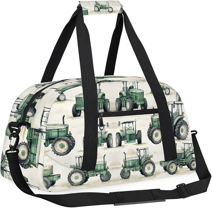 Tractor Truck Kids Duffel Bag for Boys, Sports Gym Bag Overnight Travel Weekender Bag Lightweight Carry On Sleepovers Bag for School Practice Gymnastics