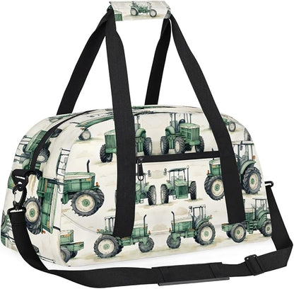 Tractor Truck Kids Duffel Bag for Boys, Sports Gym Bag Overnight Travel Weekender Bag Lightweight Carry On Sleepovers Bag for School Practice Gymnastics