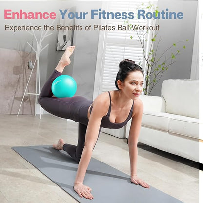Small Exercise Ball, 9 Inch Mini Pilates Ball, Anti Burst and Slip Resistant Mini Yoga Ball for Stability, Fitness, Physical Therapy, Stretching & Core Strength Workout at Home Gym & Office