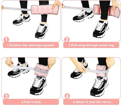 Adjustable Ankle Weights for Women Men 1/2/3/4/5/6/8/10/12/20 LBS 1 Pair Wrist Leg Arm Weights with Removable Weight Strength Training Weight for Walking Running Fitness Physical Therapy