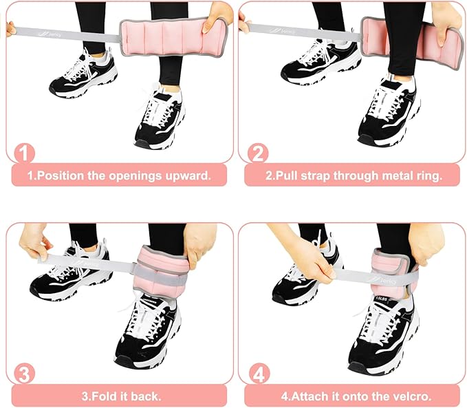 Adjustable Ankle Weights for Women Men 1/2/3/4/5/6/8/10/12/20 LBS 1 Pair Wrist Leg Arm Weights with Removable Weight Strength Training Weight for Walking Running Fitness Physical Therapy