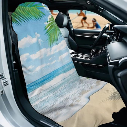 Bulopur Hawaiian Car Seat Towel Cover Absorbent Soft Palm Tree Beach Towel Car Seat Covers Front Seats Running Post Workout Sweatproof Yoga Towels Blanket
