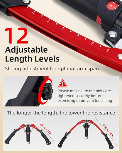 Abahub Twister Arm Exerciser, Enhanced Hydraulic Power Chest Expander with AB Rollers, 22-440LBS Adjustable Resistance Home Gym Equipment, Shoulder Muscle Trainer for Arm, Chest & Core Workout