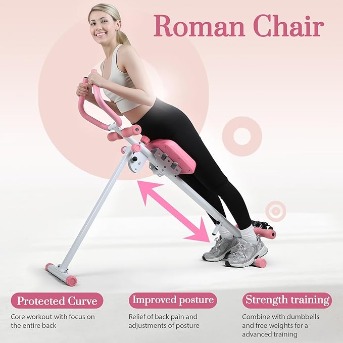 4-in-1 Foldable Rowing Machine for Home, Ab Workout Equipment with Resistance Bands Roman Chair & Leg Press 120kg Capacity Quiet Magnetic Rowing Machine for Small Spaces