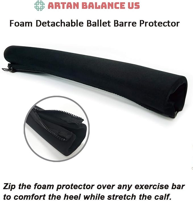 Ballet Barre Foam Detachable Protector Slider pad Cushion with Zipper for Home or Studio Comfort and Protection for Stretch, Pilates, Dance Class or Active Workouts