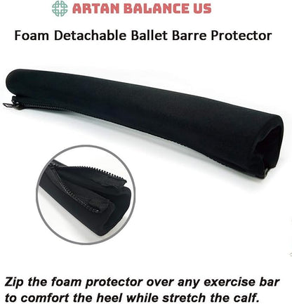 Ballet Barre Foam Detachable Protector Slider pad Cushion with Zipper for Home or Studio Comfort and Protection for Stretch, Pilates, Dance Class or Active Workouts
