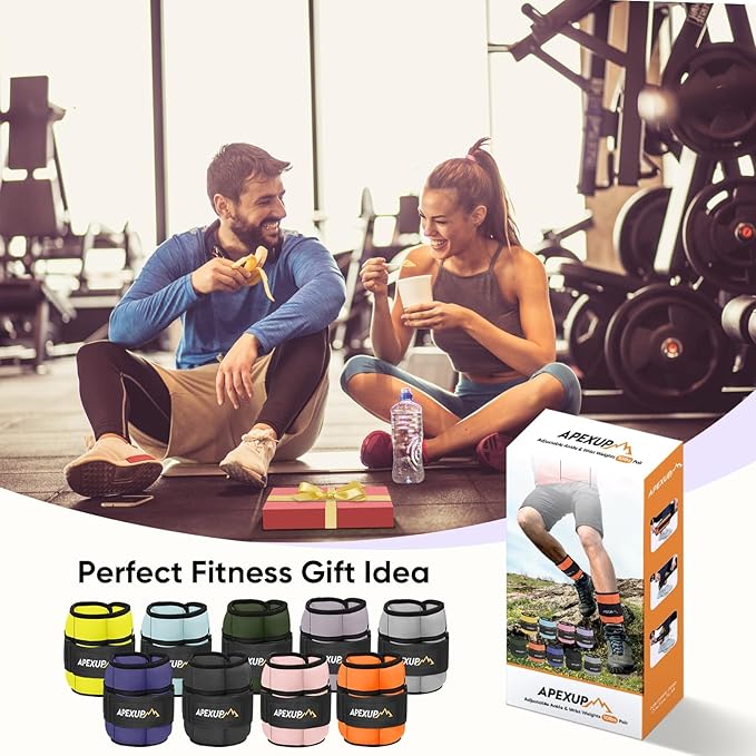 APEXUP 10lbs/Pair Adjustable Ankle Weights for Women and Men, Modularized Leg Weight Straps for Yoga, Walking, Running, Aerobics, Gym, Physical Therapy