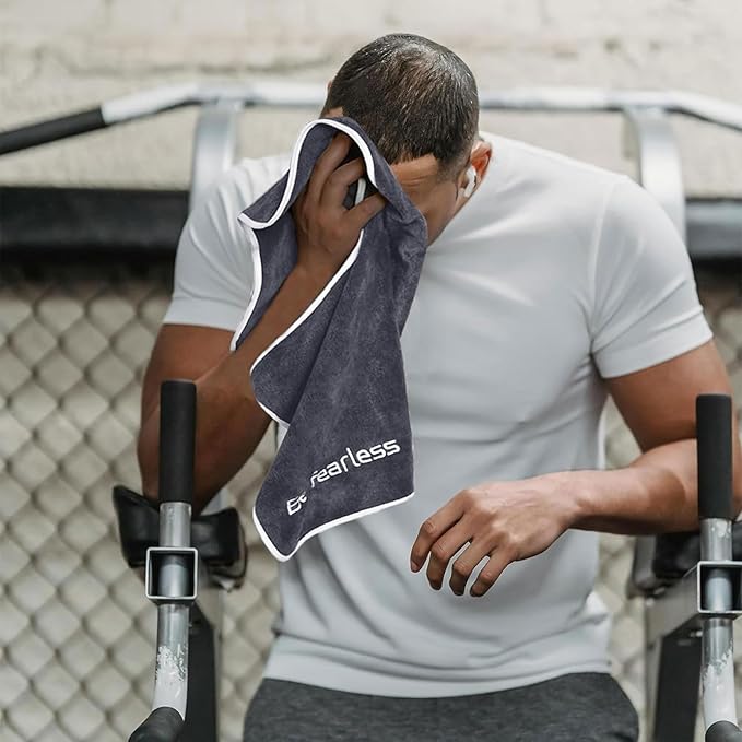 Gym Towels Microfiber Super Soft Towel for Yoga Fitness, Sports, Workout, Quick-Drying Cycling Towels（14x29inches, Grey+Blue+Purple)