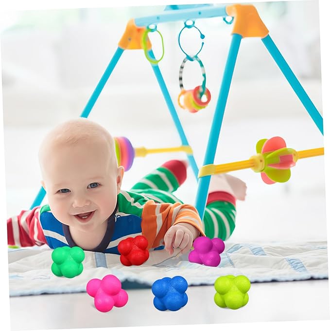 6 Pcs Hexagonal Reaction Balls for Fitness Training High Difficulty Agility Balls with Strong Durability for Hand Eye Coordination Goalkeeper Exercise and Sports Reaction Skills