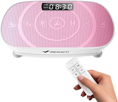 MERACH Vibration Plate Exercise Machine, Curved Vibration Plate for Lymphatic Drainage Weight Loss, Vibrating Plate with Real-Time Calorie Tracking on LED Display, Workout Equipment for Home Women Men