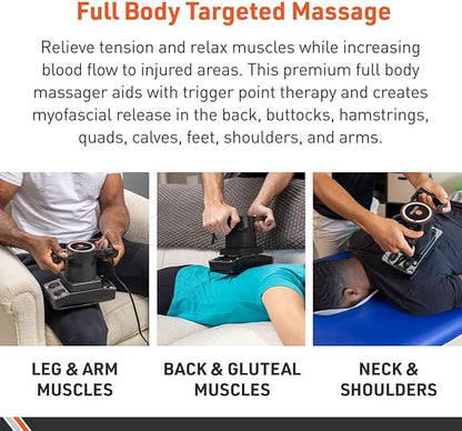 Body Sport Therapeutic Variable Speed Professional Vibrating Massager for Pain & Aching Muscle Relief – High-Powered, Effective, Chiropractic Myofascial Release Tool & Trigger Point Therapy